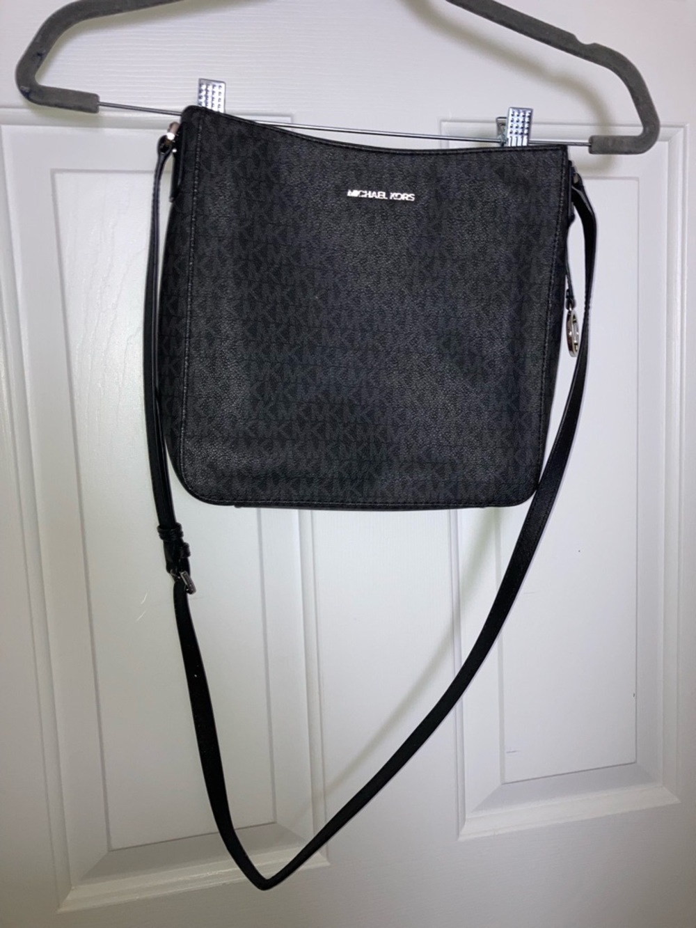 Michael Kors Black Monogram Crossbody Messenger Bag